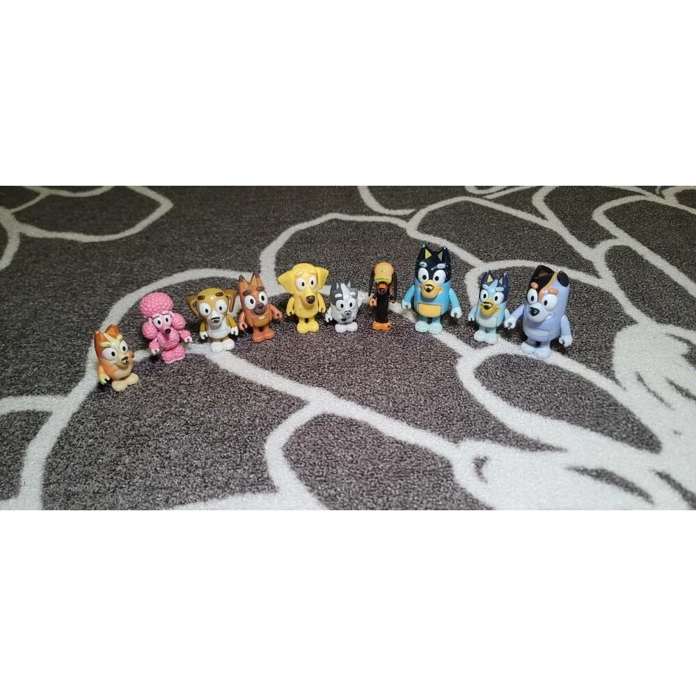 Bluey Figure Lot Bingo Bluey Bandit Muffin Snickers Lucky Cocoa Honey Pretzel